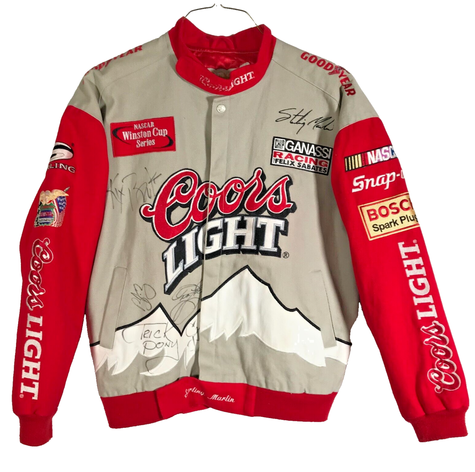Giacca Bomber Jeff Hamillton NASCAR Trick Pony Stirling Martin 12 SIGS Rosso Med