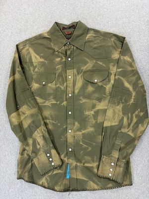 Roar Polin Douce Pearl Snap Long Sleeve Shirt (Men's Large) Green