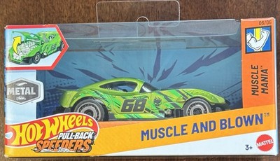 Hot Wheels Pull-Back Speeders Muscle and Blown #68 Green Muscle