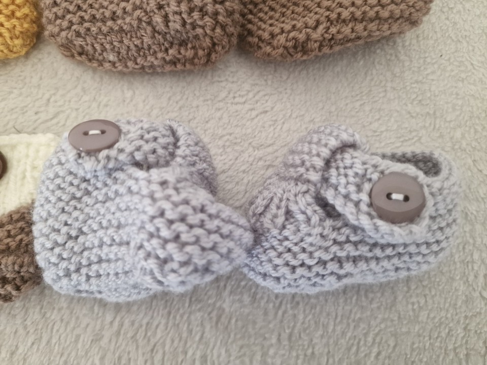 newborn-baby-unisex-booties-knitted-0-3-months-natrual-colors-ebay-uk