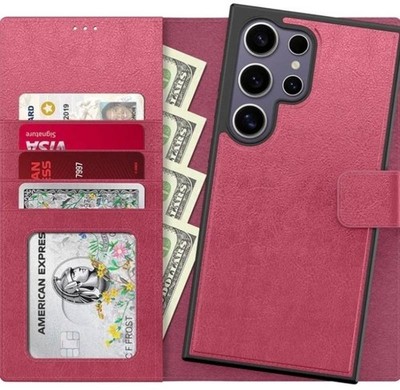 FUNMIKO for Samsung Galaxy S25 Ultra Case Wallet Hot Pink