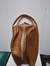 Barrington Leather Golf Shoe Travel Bag Stamped The Mansion Vintag  Light Brown