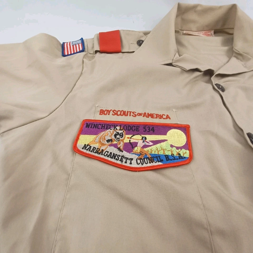 VTG Boy Scouts Of America Men Adult Size M Official Uniform Shirt Made In USA - Image 4 of 4