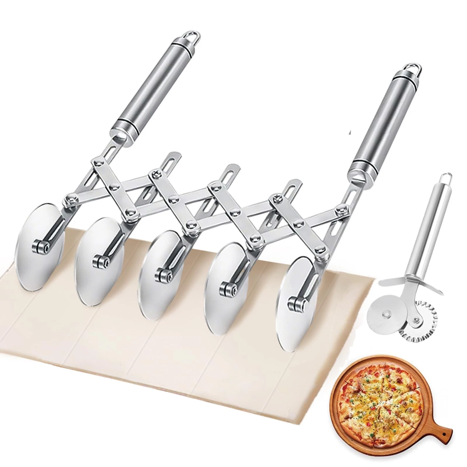 5 Wheel Pastry Cutter, Stainless Steel Dough Cutter Wheel with Handle, Dual F...
Opens in a new wind