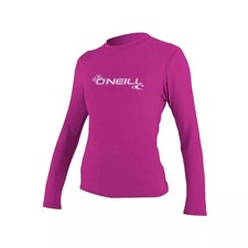 O'Neill Women's Basic 50 UPF Long Sleeve Sun Shirt Fox Pink Large Womens Rashgu