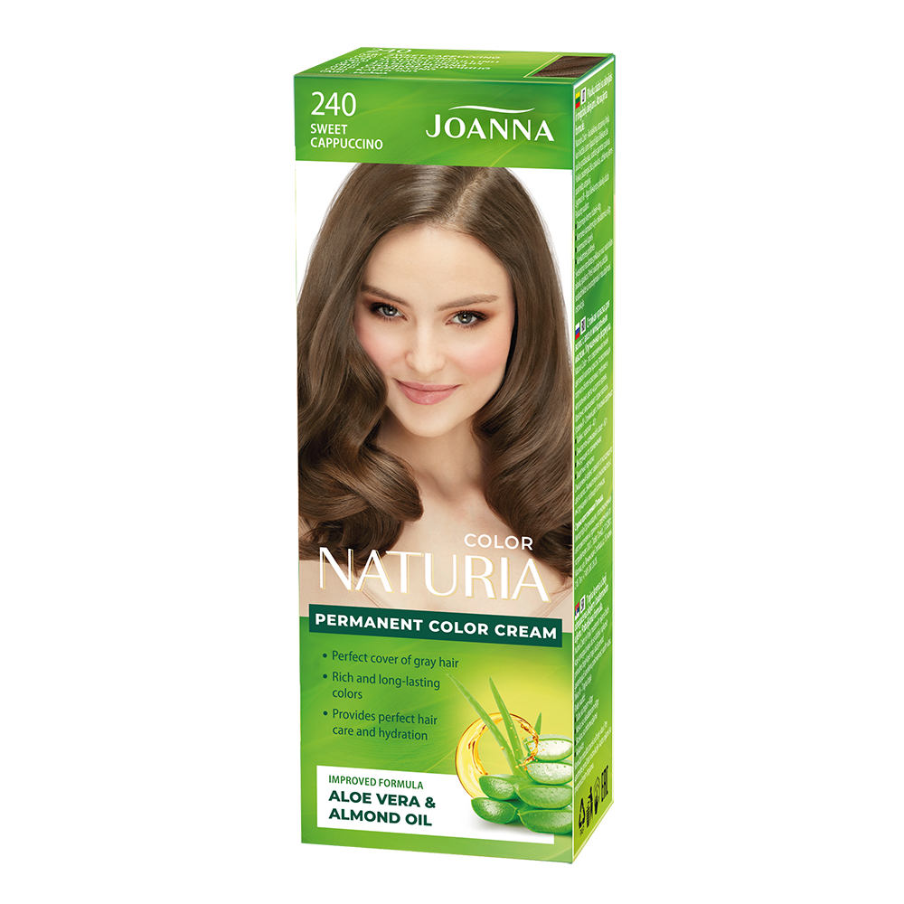 Joanna Naturia Permanent Hair Color Dye Care Shine 240 Sweet Cappuccino 100ml