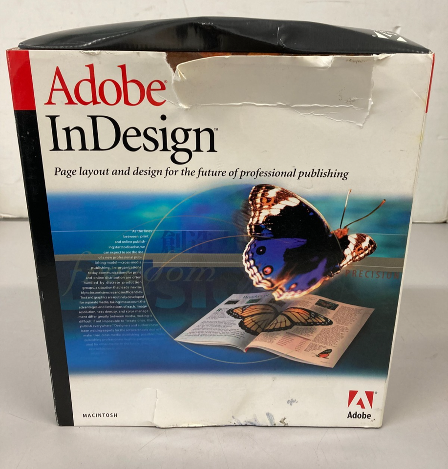 Apple Book Indesign Adobe InDesign 1.0 For Macintosh Full Version Big Box Apple Computer ...