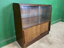 Mid Century G Plan Brandon Glass Sliding Door Bookcase Display Cabinet E Gomme