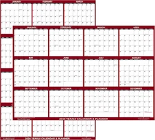 24" X 36" Swiftglimpse 2026 Wall Calendar Erasable Large Wet & Dry Erase Laminat