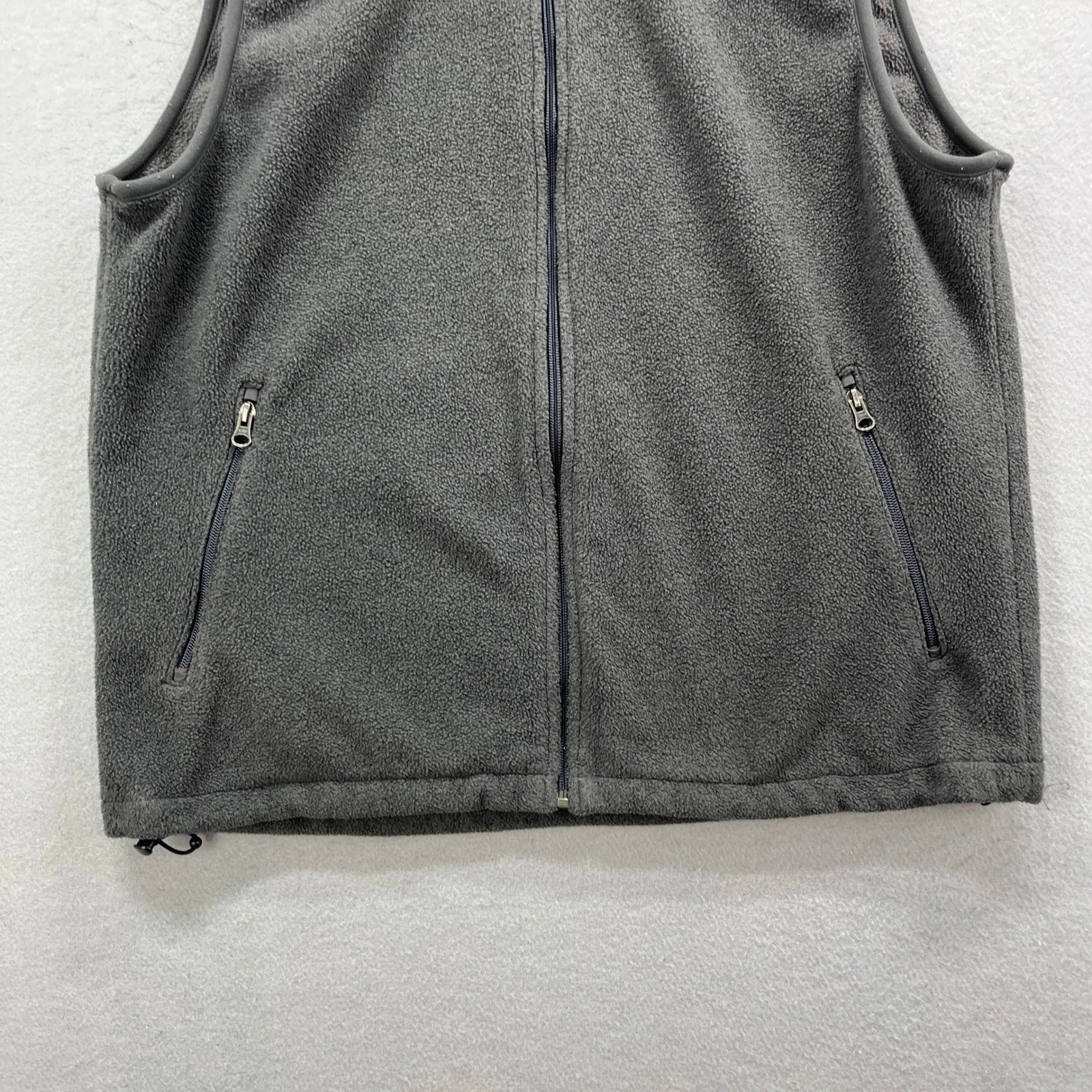 Lands End Fleece Vest Mens L Gray Polartec Full Zip Outdoor Hiking Casual image 3