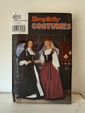 Simplicity 8855 Celtic Scottish Highlander Wench UNCUT Pattern Sz RR 14,16,18,20
