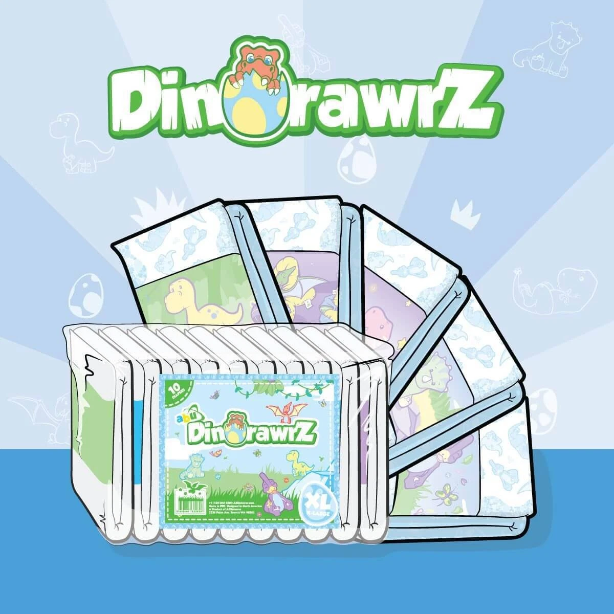 ABUniverse ABU DinoRawrz Diapers
Opens in a new window or tab