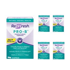 5 Pack Rephresh Pro B Probiotic Feminine Supplement 30 Capsules 1 Per Day