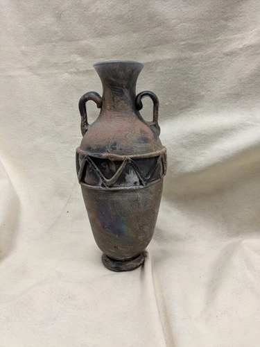 Vtg. Murano Roman Style Scavo Blown Glass Amphora Vase 18" Tall