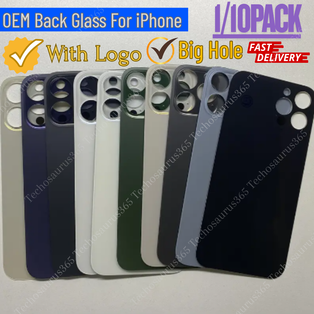 Back Glass replacement Big hole For iPhone 11 12 13 14 15 16 XR X Rear Cover Lot