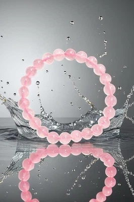 19cm Rosaquartz Rosaquarz Rosenquarz 8 mm Power Armband Gummizug Powerarmband - Bild 1 von 4