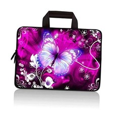 11" 11.6" 12" 12.1" 12.5" inch Laptop Carrying Bag Case Purple Butterfly