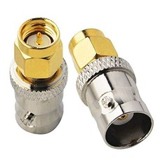 BOOBRIE BNC SMA Coax Connector Male to Female Coaxial 2PCS, Gold