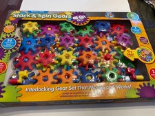 Techno Kids Stack & Spin Gears Mega Set - Over 60 Pieces - The Learning Journey