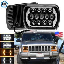 DOT For Jeep Cherokee XJ 1984-2001 7x6" LED Headlights Hi/Lo Beam DRL NEW 6000K