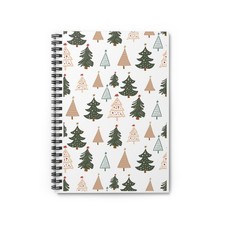 Scandinavian Christmas Trees Spiral Notebook Ruled Journal