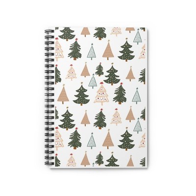 Scandinavian Christmas Trees Spiral Notebook | Ruled Journal