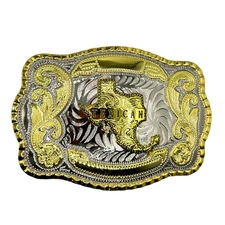 Texican Western Belt Buckle 5.5” x 4” Durable Alloy – Fits Standard 2” Belts.
