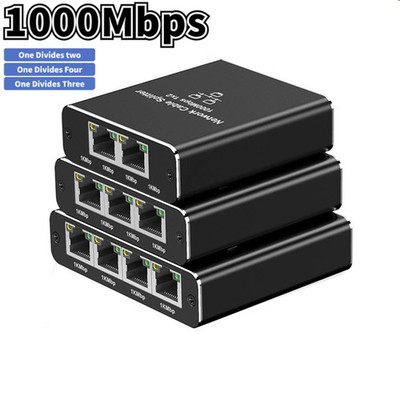 Gigabit Ethernet Splitter RJ45 LAN Netzwerk Adapter 1 bis 2/3/4 Port 1000Mbps