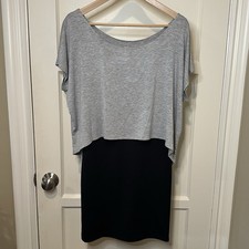 Love...ady Black and Grey Bodycon Dress - Size Small