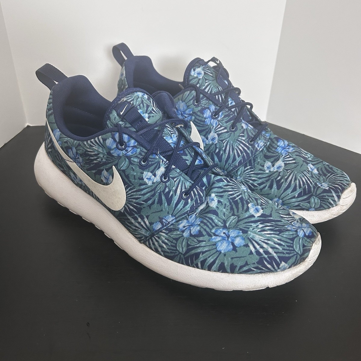 Nike Roshe One Flower Print Hawaiian Blue Shoes Mens 10.5 Sneakers