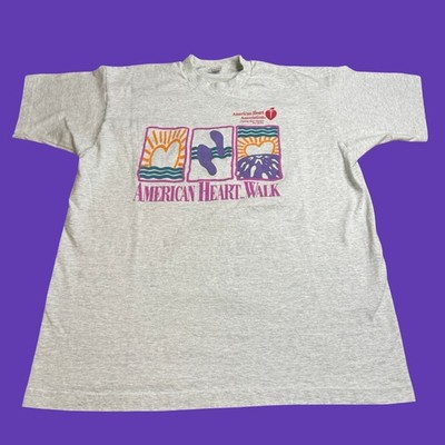 90s American Heart Walk Association Mens XL T Shirt Charity Health Event Vtg