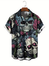 Skull Design Hawaiian Shirt - Adults  Youth