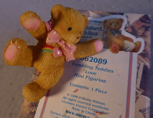 LOVE Cherished Orsacchiotti Mini Orso Statuina Arcobaleno Rosa Fiocco 662089 - Foto 7 di 7