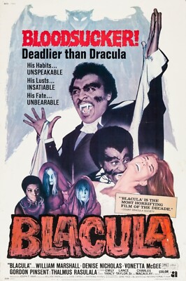 1972 Blacula Movie Poster 11X17 William Marshall Vonetta McGee
