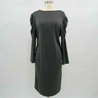 Seraphine Maternity Shift Dress Ruched 5 XL US12 Tessina Charcoal Puffed Sleeve