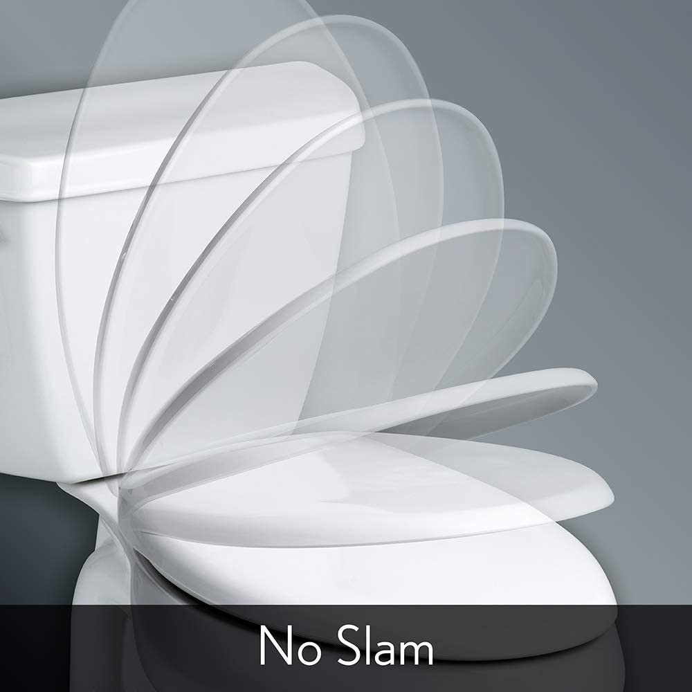 MAYFAIR Elongated Toilet Seat with Built-In Toddler Seat - Slow-Close Design