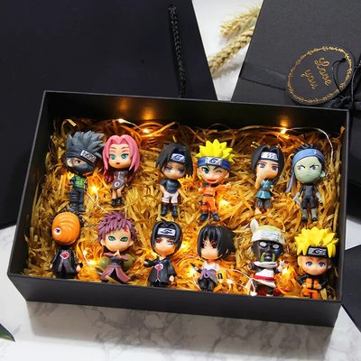 6 Pcs/Lot NARUTO Sasuke Gaara Uchiha Madara Figure 7-8cm  Base Mini Figurines