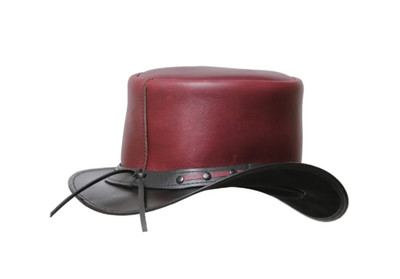 Eldorado Steampunk Leder Zylinder Hut - stilvolles Rindslederband, klassischer amerikanischer Stil