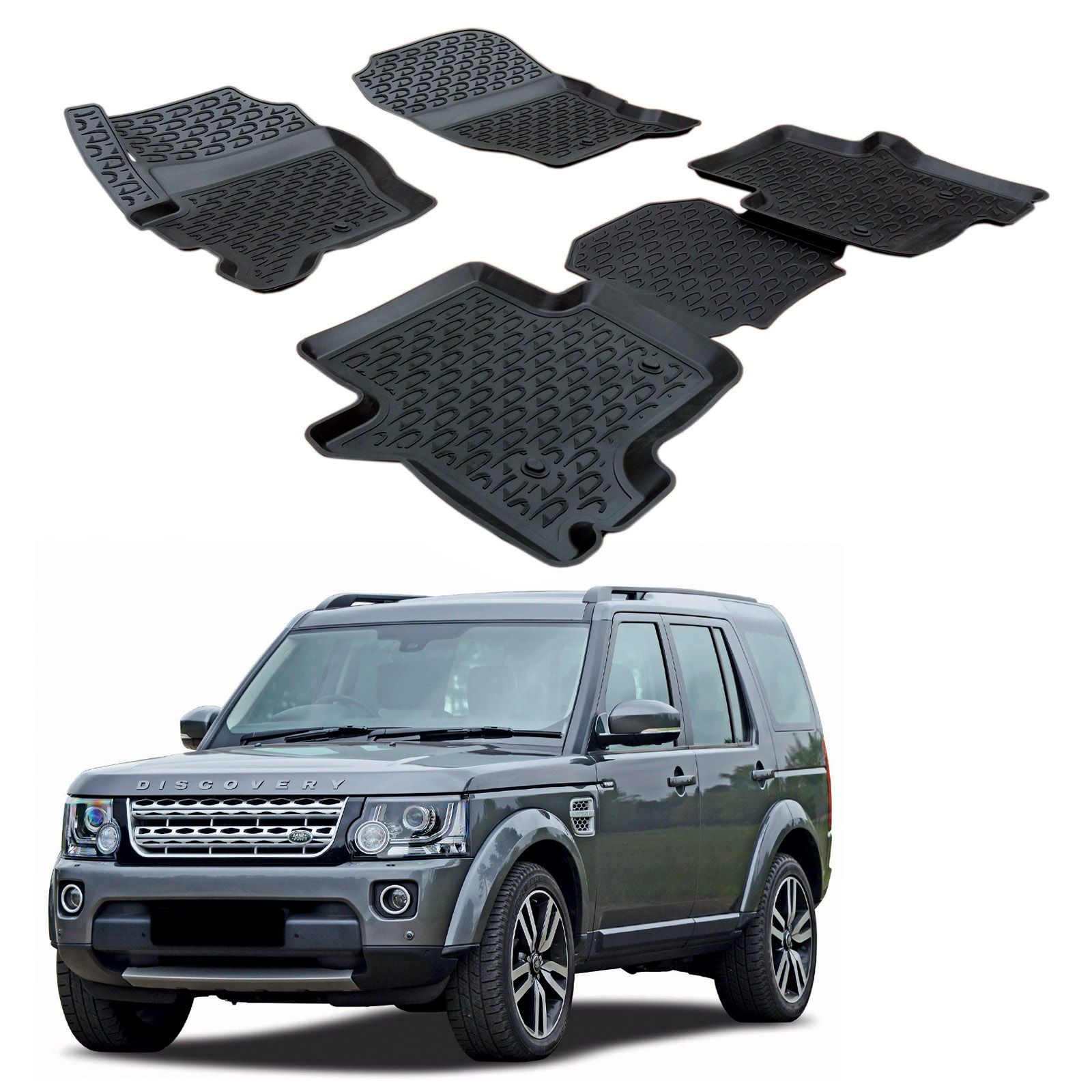 Tapis de sol Land Rover Discovery 4 haute résistance caoutchouc Scoutt 3D