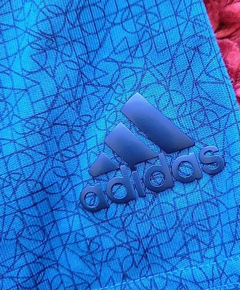 Adidas Mens X-LARGE  Golf Polo Shirt Blue  Geometric Parley Ocean Plastic thumbnail 4