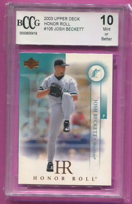 JOSH BECKETT FLORIDA MARLINS 2003 UD HONOR ROLL BASEBALL CARD 105 BCCG GRADED 10 | eBay JOSH BECKETT FLORIDA MARLINS 2003 UD HONOR ROLL BASEBALL CARD 105 BCCG GRADED 10 | eBay
