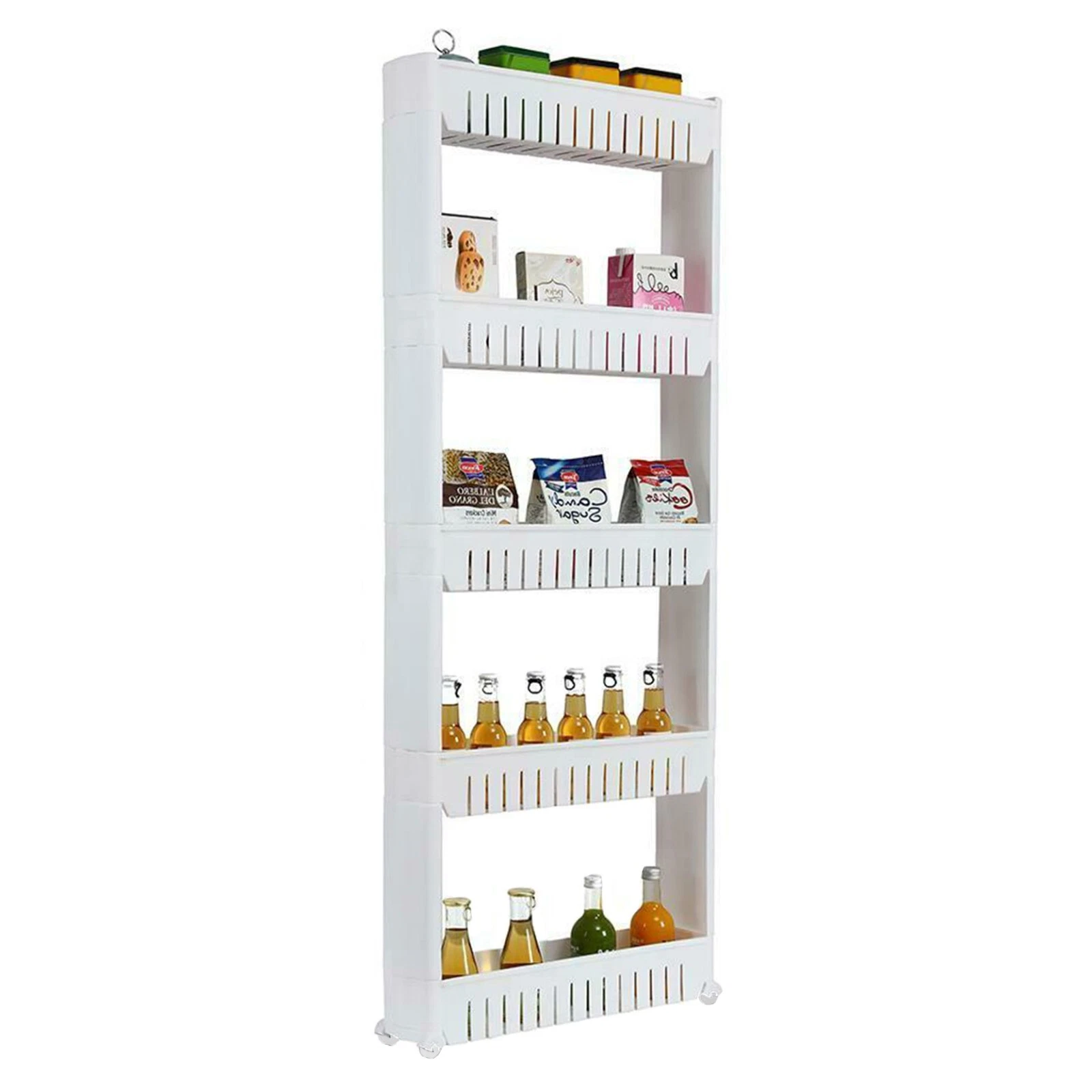 5 Tier Storage Shelf Organiser Rack Holder Slim Slide Out Kitchen Trolley
Opens in a new window or t