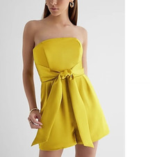 nwt  EXPRESS FLORAL SATIN STRAPLESS dress romper 10 WEDDING GUEST