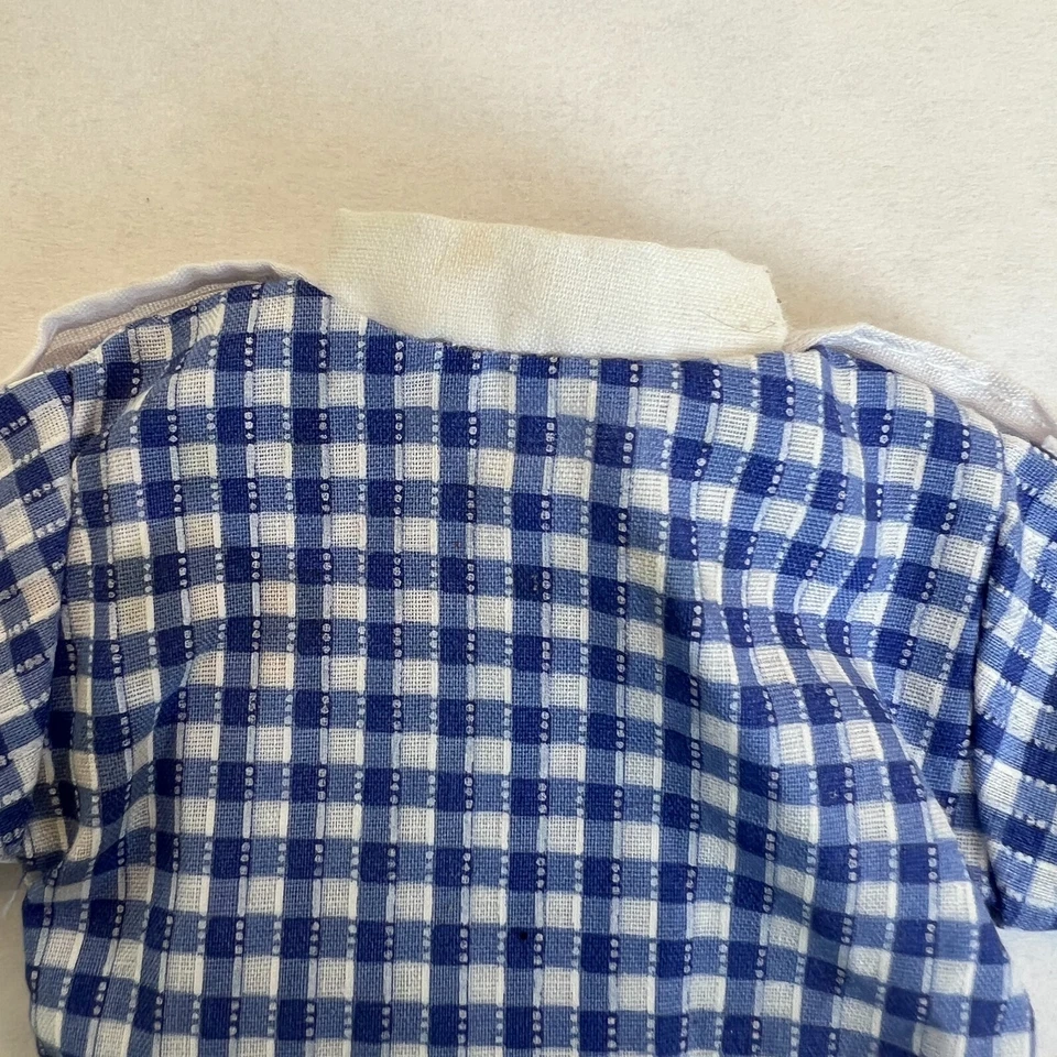 Traje Ken Vintage Azul Cuadros Guinga Mono Pantalones Años 70 Mattel Barbie Foto 4 de 4