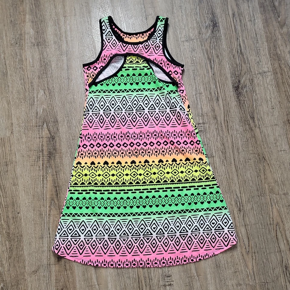 Total Girl Cute Sleeveless Dress ~ Sz L (14) ~ Green, Pink, Yellow, Orange - Image 3 of 3