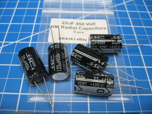 SC - KM Series - Radial Electrolytic Capacitors - 450V 22uF - 5 Pieces - Picture 2 of 4