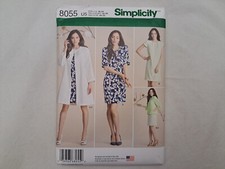 Simplicity Pattern - Misses' Dress and Coat or Jacket 16-24 8055 - Uncut