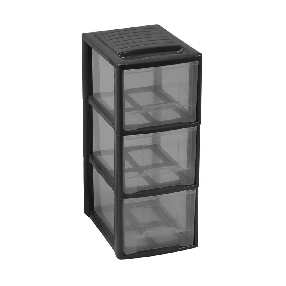 Organiser Mondex Mini Empire A5 3 Drawers Black 19 X 26 X 46 Cm NUOVO