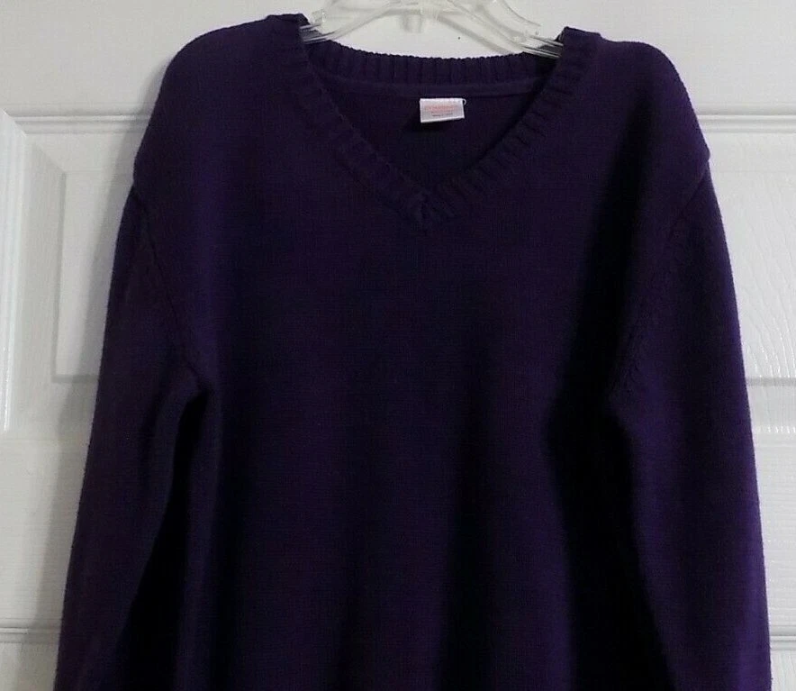 Suéter para niñas púrpura oscuro o vino o ciruela suéter gymboree talla M 7-8 cuello en V Foto 2 de 4