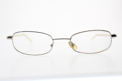 VTG Gucci GG 1745 985 Silver Metal Clear Oval Eyeglasses 46/19-130